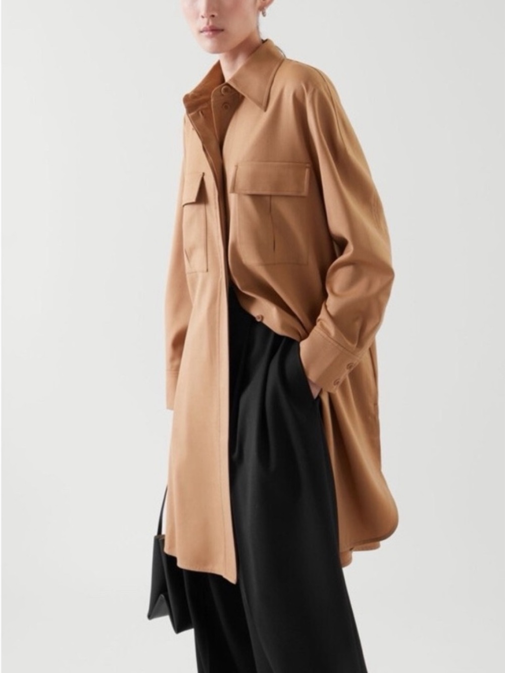 COS Utility Wool Blend Mini Shirt Dress